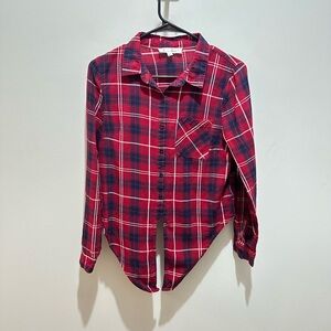 Love Tree Red and Navy Plaid Shirt